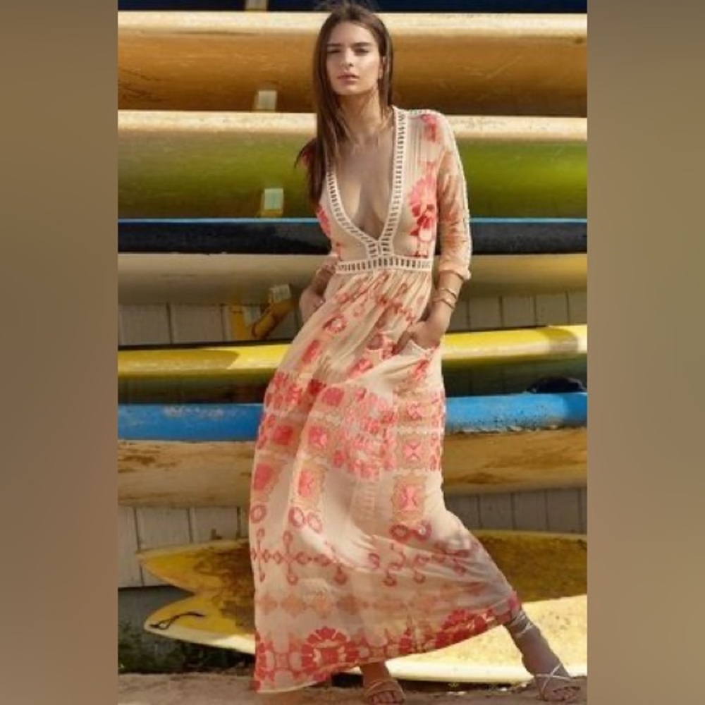 For Love & Lemons Barcelona Maxi Dress NWT Small